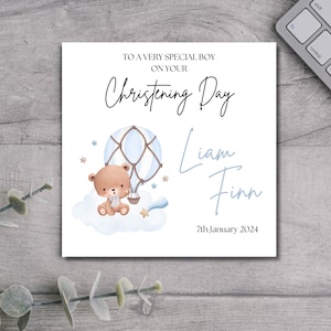 Tarjeta de bautizo personalizada, tarjeta de bautismo de niño o niña, tarjeta de nombre personalizada, tarjeta de felicitación para recién nacido
