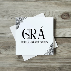 Irisch Sprache Valentinstag Karte, Grá Jubiläum Geburtstagskarte, Karte für Partner