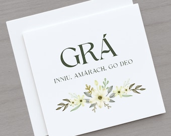 Irish Language Love Card, Anniversary Card For Partner, Irish Wedding Card, Gaeilge Engagement Greeting Card, Irish Language Keepsake Card