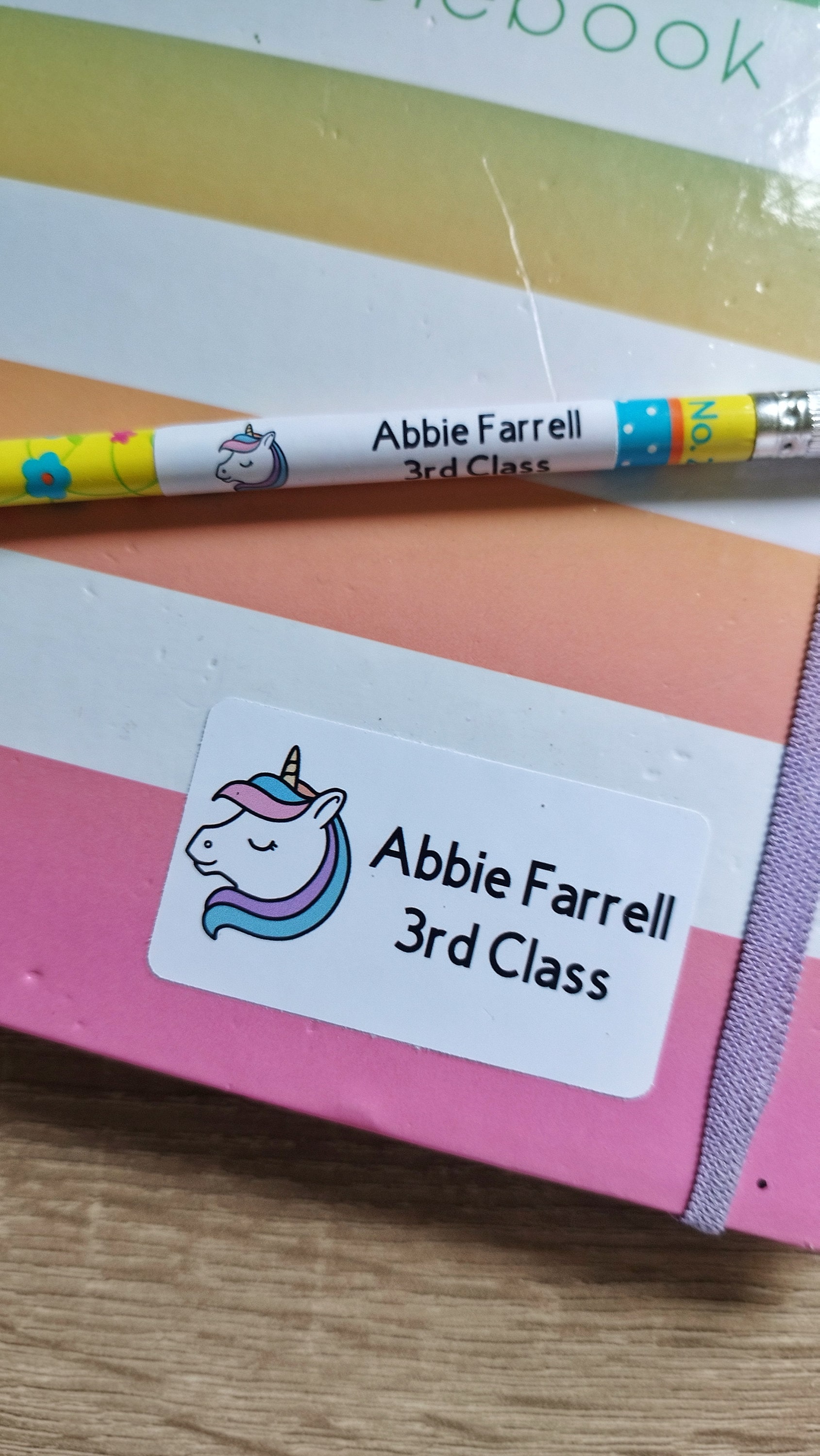 Personalised Back to School Name Stickers, School Stationary Labels