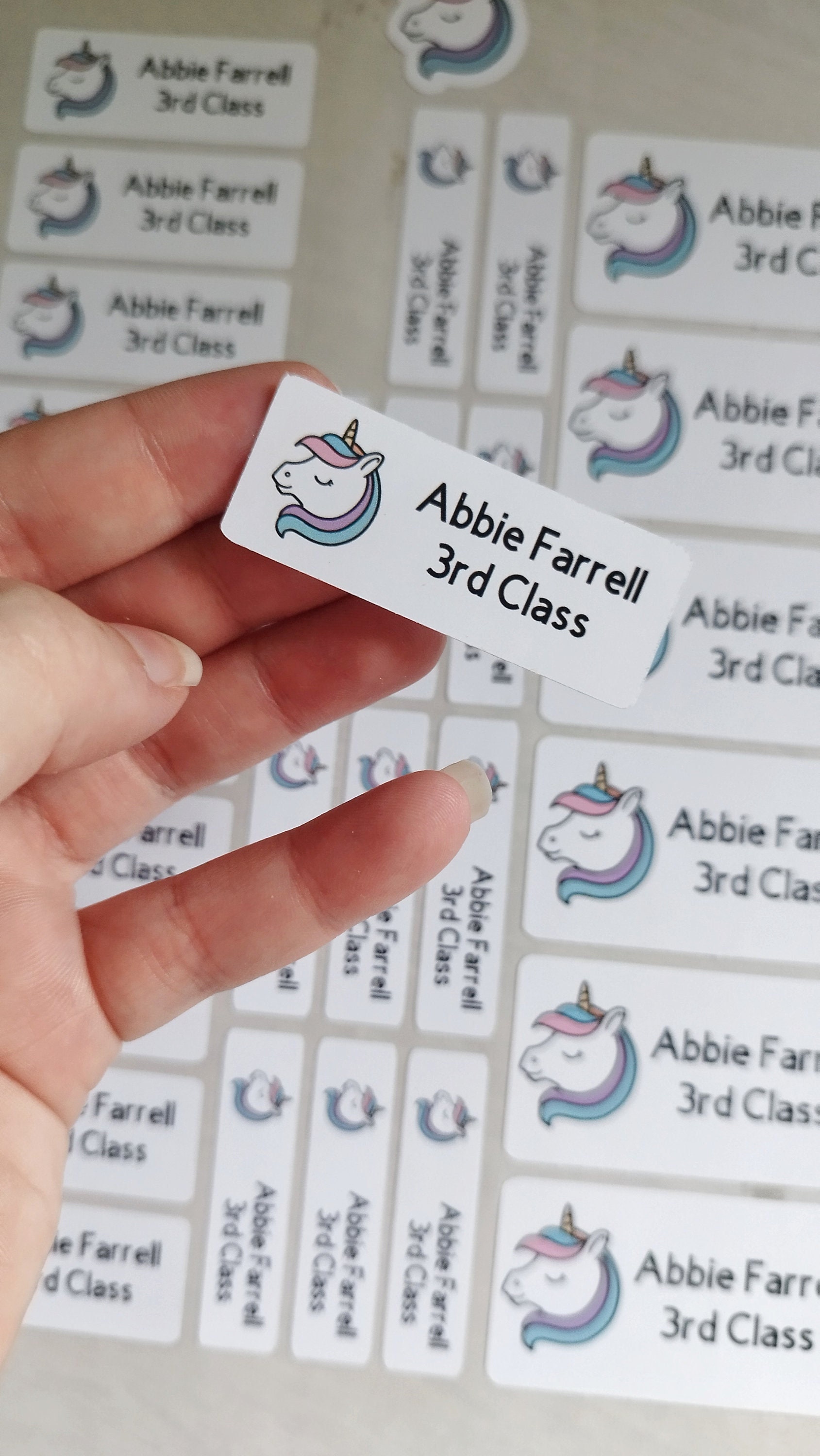 Personalised Back to School Name Stickers, School Stationary Labels, Name and Class Stickers