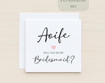 Tarjeta "¿Serás mi dama de honor?", Tarjeta de propuesta de dama de honor personalizada, Tarjeta de dama de honor con nombre personalizado, Anuncio de compromiso para hermana