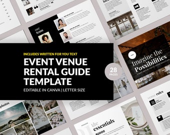 Wedding Event Venue Rental Guide template | New client pitch document | Wedding Venue | Event planner | event coordinator | Venue rental