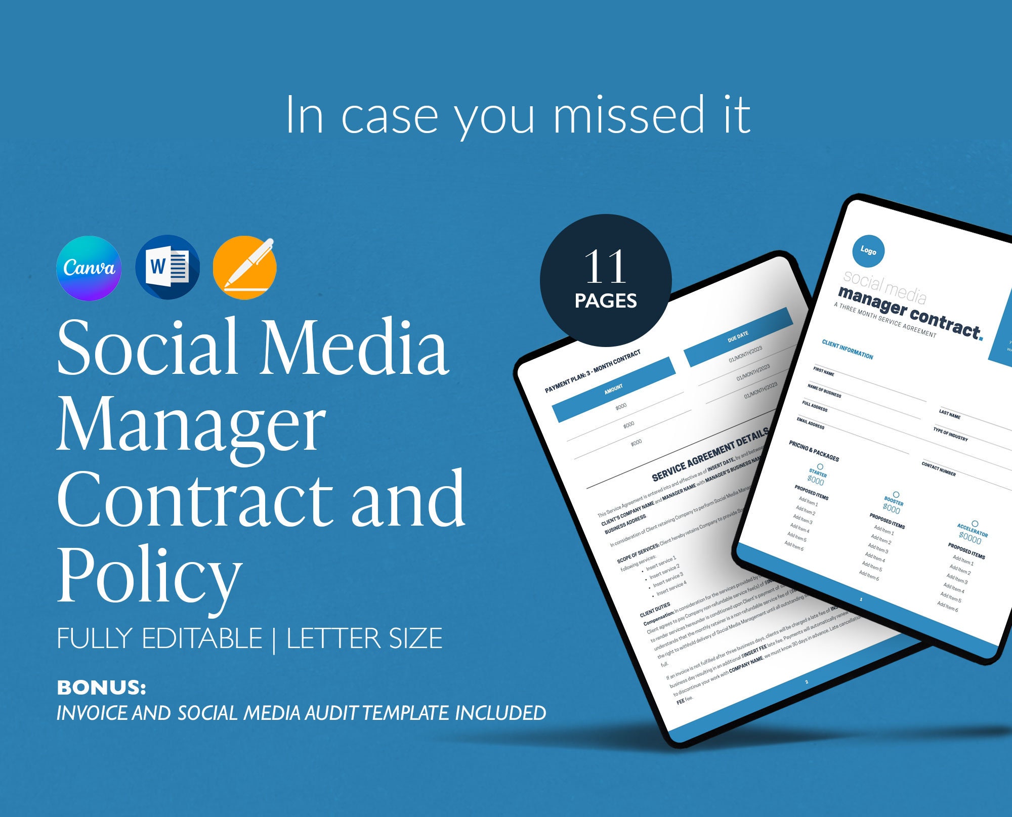 Blue Social Media Analytics Report Template | Canva Monthly Report ...