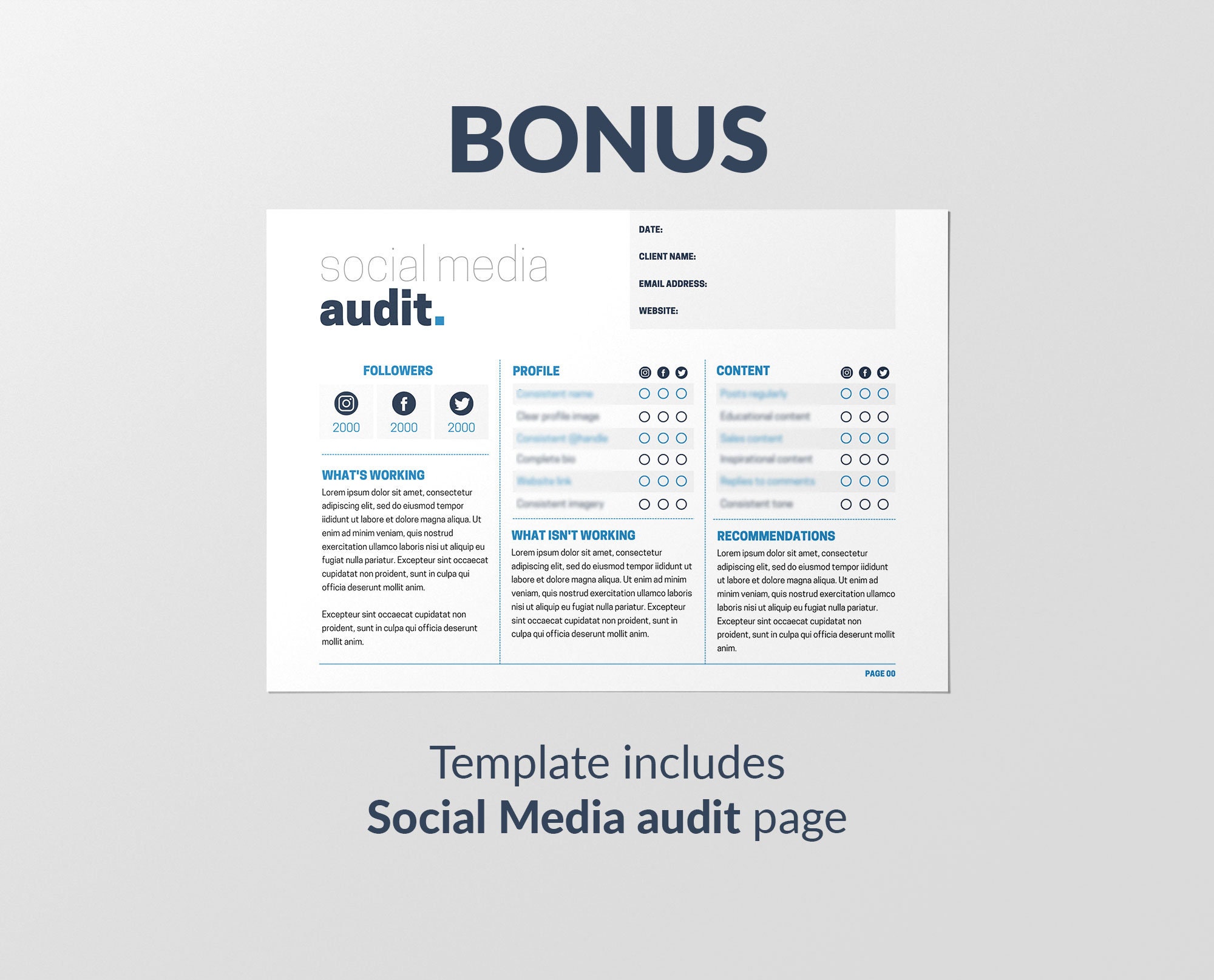 Blue Social Media Analytics Report Template | Canva Monthly Report ...