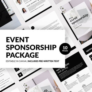 Pacote de arrecadação de fundos para patrocínio de eventos sem fins lucrativos | Modelo de patrocínio de eventos | Pacote de patrocinador corporativo | Níveis de patrocínio de doações