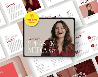 Canva-Medienkit-Vorlage für Redner | Branding für öffentliche Redner | Pressemappe für Keynote-Speaker | Redner-Branding-Kit | Event-Marketing