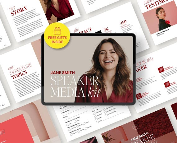Canva Media Kit for speakers Template | Public speaker branding | Keynote Speaker Press Kit | Speaker Branding Kit | Event marketing