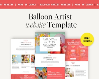 Ballon Business Canva Website, Ballon Dekor, Event-Planer Dekor, Ballon Künstler Business, Geburtstag Party Dekor, Party-Planer Dekorationen