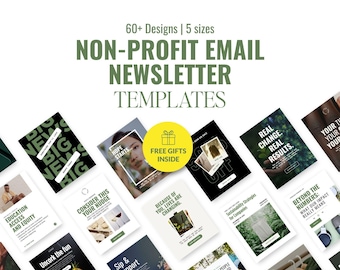 Grün Non-Profit oder Wohltätigkeits-E-Mail-Newsletter Canva Vorlagen für eine Spendensammlung