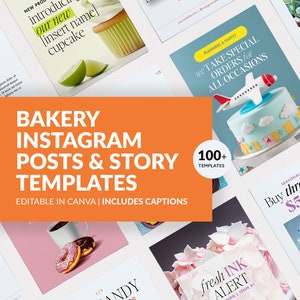 Home Bakery Social Media business Instagram | Bakery Instagram Templates | bakery marketing | cake social media | pastry shop instagram
