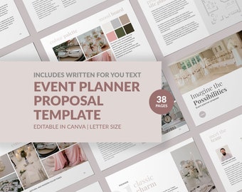 Event planner proposal template | Wedding planner Canva Guide | Event Management | Birthday Party proposal plan | Event coordinator template