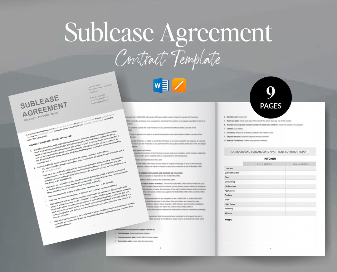 Sublease Agreement Airbnb Arbitrage Rental Lease Tenant Contract