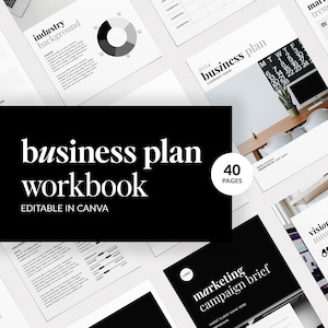 Marketing Campaign Workbook: Canva Business Plan Template (Digital Download)