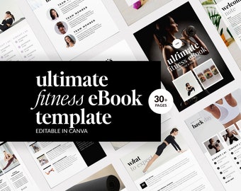 Fitness eBook Template: Postpartum Workout Plan, Gym Routine (Canva, 30+ Pages)
