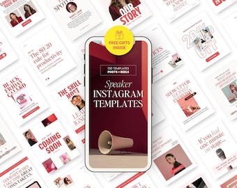 Canva Instagram Vorlagen für Keynote-Redner | Social Media Redner Branding | Keynote Redner Pressemappe | Lautsprecher Branding Kit