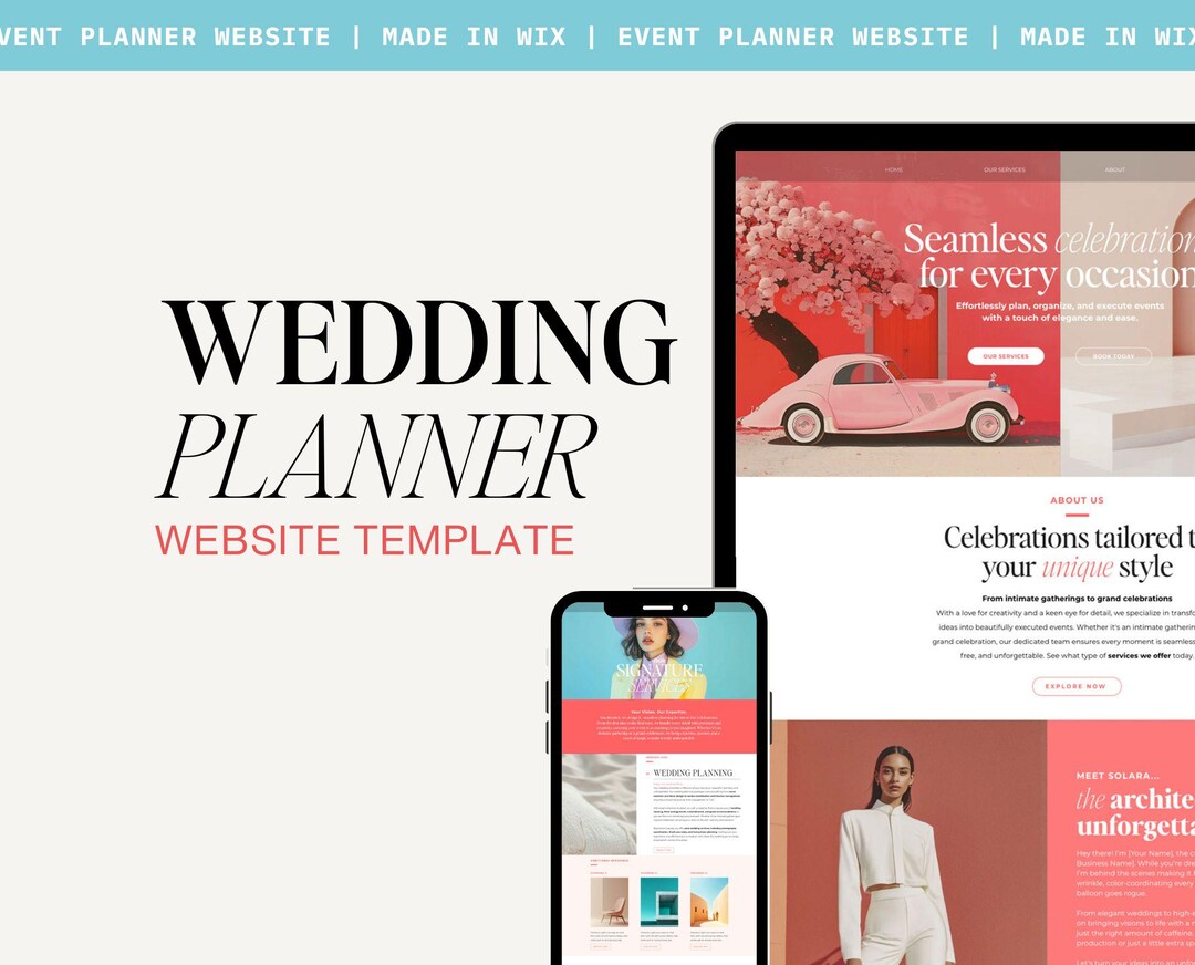 Wedding Planner Website Template: Modern Event Planner Design Made in ...