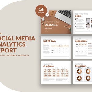 Social Media Analytics Report template | Social Media Performance Report | Canva monthly presentation | Business Audit | KPI dashboard
