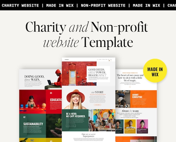 Customizable Charity Website Wix Editor Template: Non-Profit Web Design