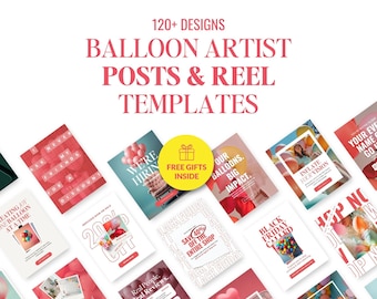 Ballon Dekor Instagram Templates: Ballon Dekor Instagram Posts und Social Media Reels (Canva)
