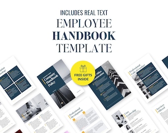 HR Employee Handbook Template | Onboarding Welcome Packet | Human Resource Handbook | New Staff Manual | HR Manual | HR New Hire Guide