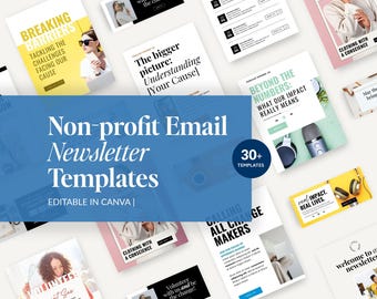 Non-profit Email Newsletter Canva Templates: Charity Fundraising (Digital Download)
