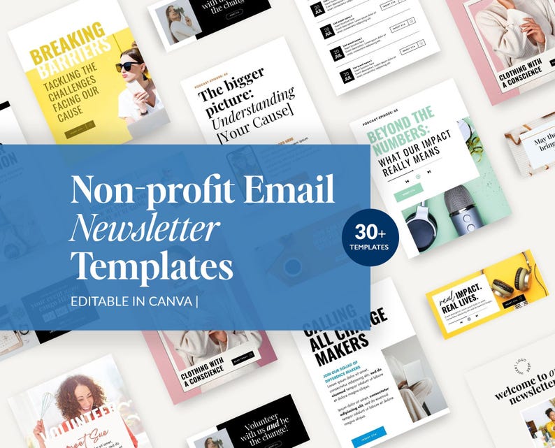 Non-profit Email Newsletter Canva Templates: Charity Fundraising ...