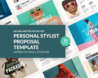 Personal Stylist Proposal Template: Personalisierbarer Moderater Canva eBook (30 Seiten)