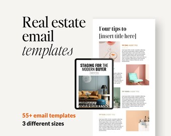 Realtor Email Newsletter Templates: 55+ Customizable CANVA Layouts (Digital Download)