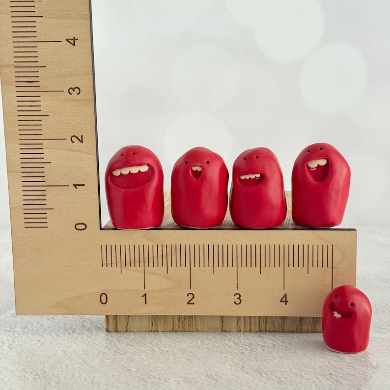 Nugget Red Mini Sculpture Happy Rock With Teeth (3323) - Etsy