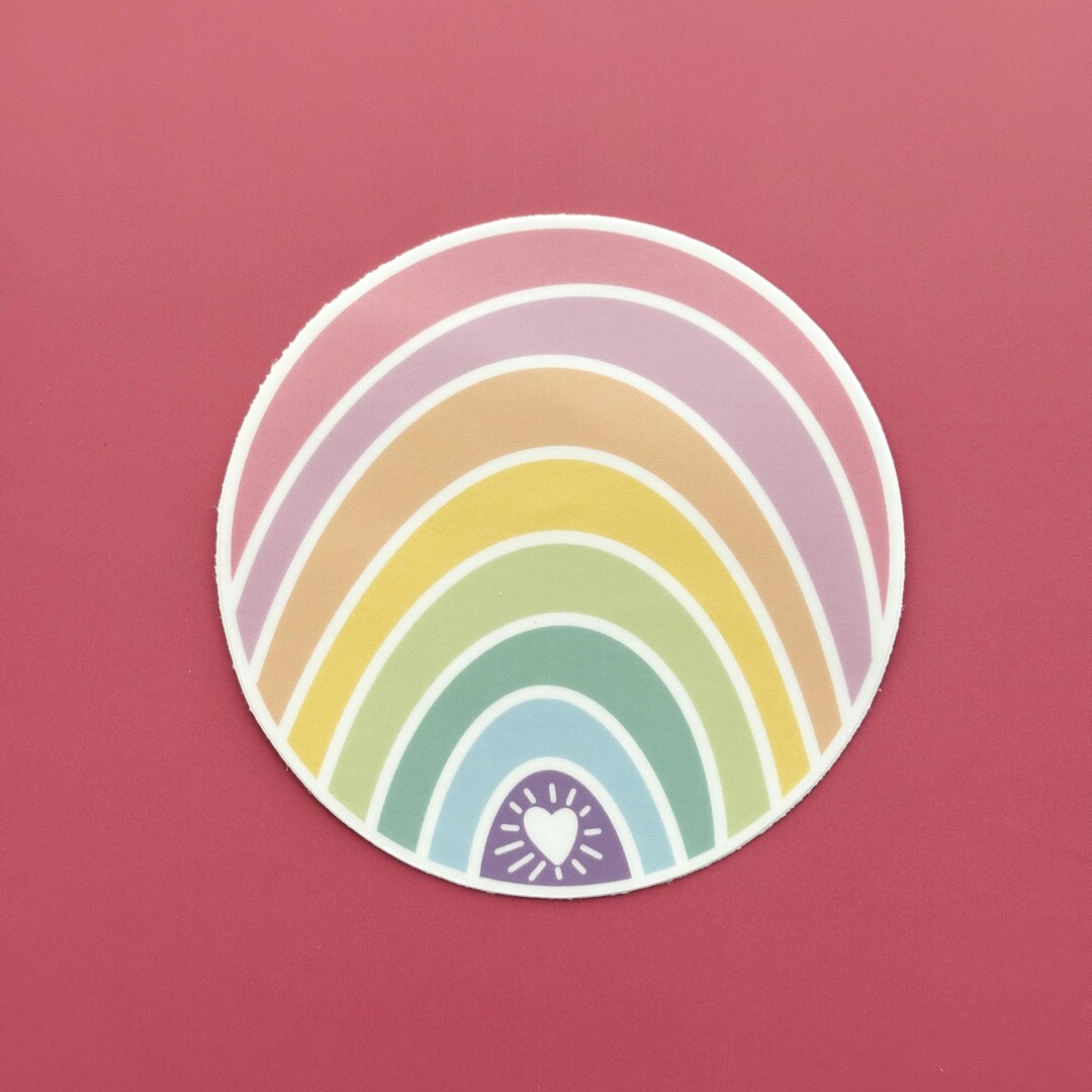 Colorful Rainbow Sticker, 3 Inch Sticker, Collectible Vinyl Sticker for ...