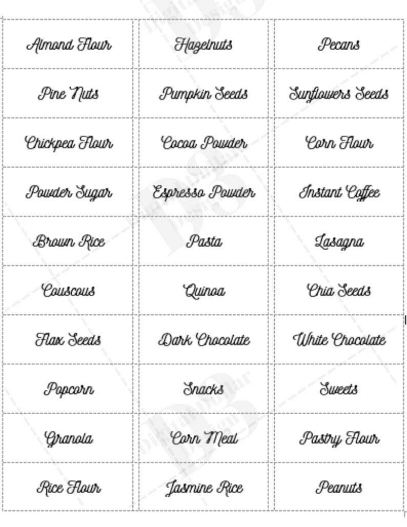 Pantry Labels 30 Container Labels Pantry Organization Etsy
