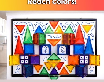 Magic Magnetic Tiles 30 Piece Set, Educational Magnetic Building Toys for Kids, STEM Learning Construction Tiles