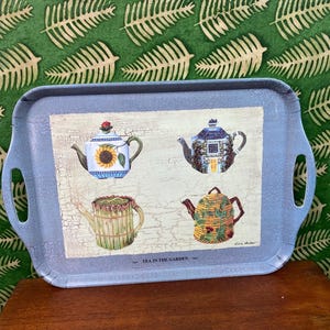 Vintage Pimpernel Melamine Tray, &quot;Tea Garden&quot; Serving Two Handled Tray