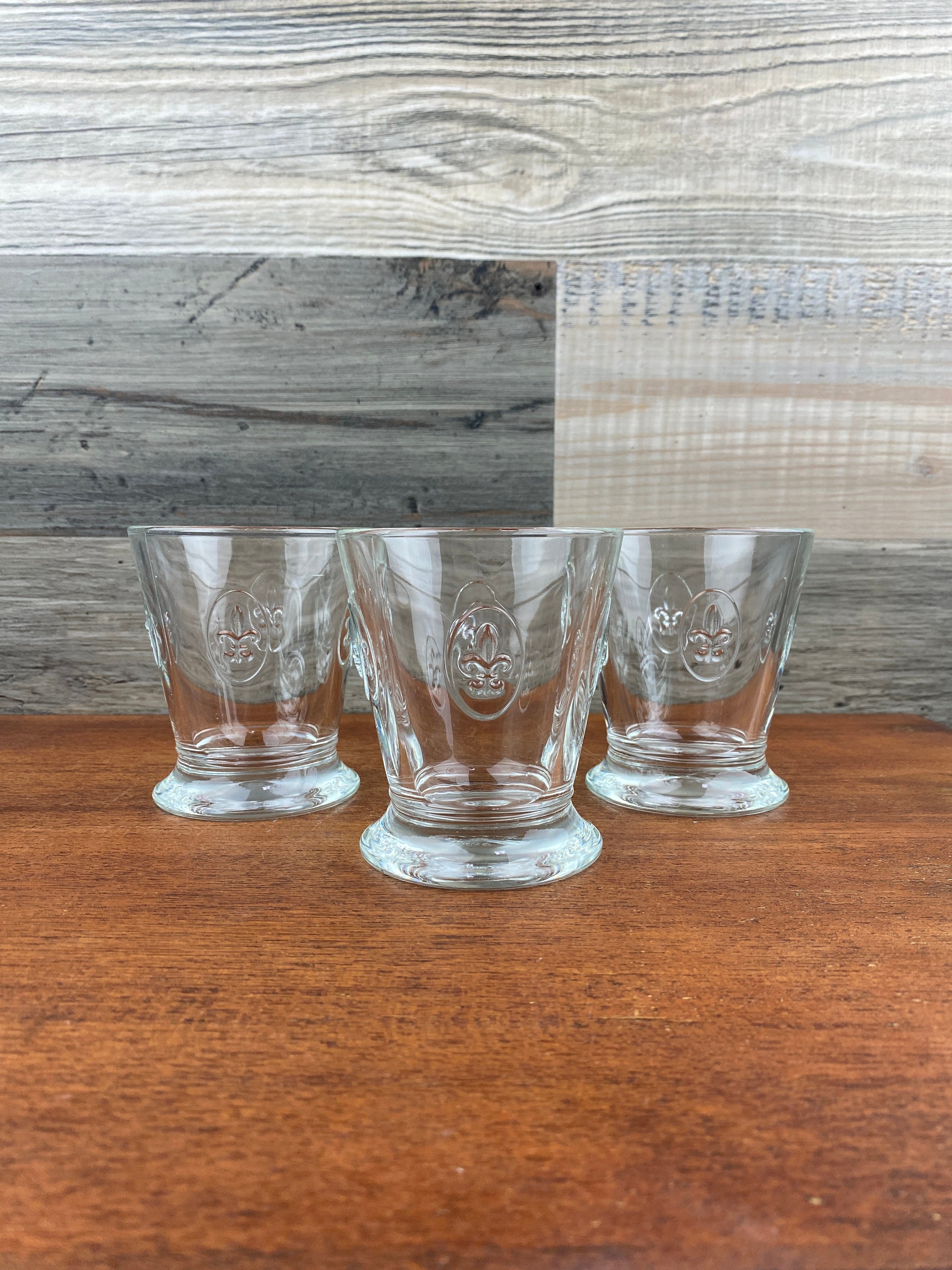 Set of 3 La Rochère Fleur De Lys Tumbler, French Glassware Etsy