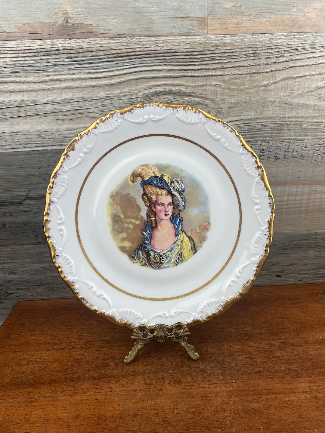 Rococo Style Limoges Lady Portrait Decorative Plate, French Decor Wall ...