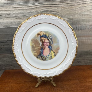 Rococo Style Limoges Lady Portrait Decorative  Plate, French Decor Wall Art, Decorative Plates, Cabinet Plate, French Country Decor