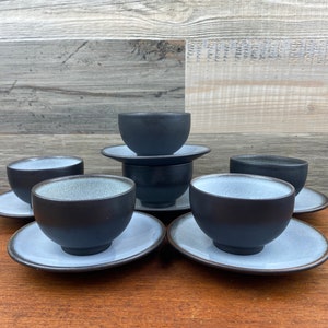 Jars France Cup and Saucer Set: Crate & Barrel Nuit Tourron Gris Ecorce