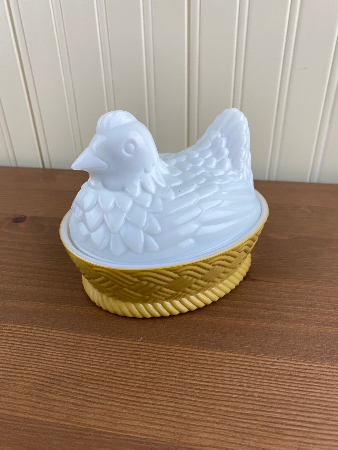 Vintage Avon White Milk Glass Hen on Nest Trinket Dish - Etsy