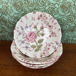 Johnson Brothers  Rose Chintz Set of 4  Fruit / Dessert Bowls, English Tableware - Made in England