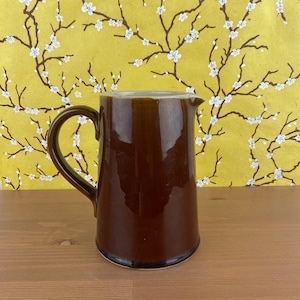 Vintage Denby Glazed Pottery Brown Jug, Small Jug, Milk Pitcher, Rustic Farmhouse Decor