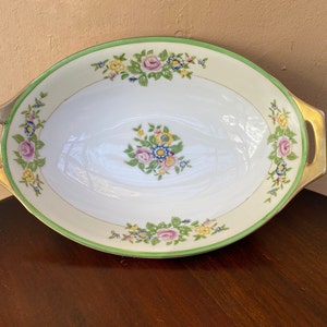 Vintage Gilded Floral Oval Vegetable Bowl by Celebrate