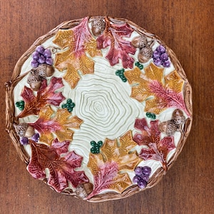 Autum Wood Plate by Fitz and Floyd | Fall Decorative Plate, Fitz and Floyd Autumn