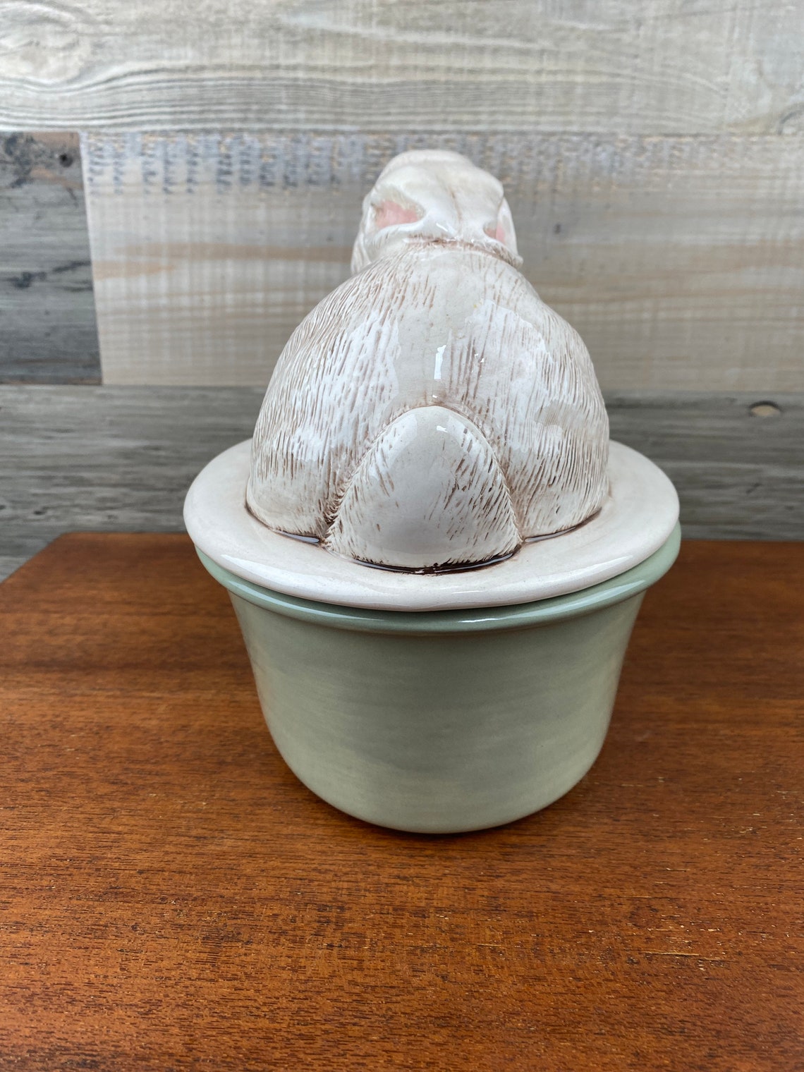 Country Farmhouse Decorative Pale Green Ceramic Rabbit, Easter Decor - Etsy