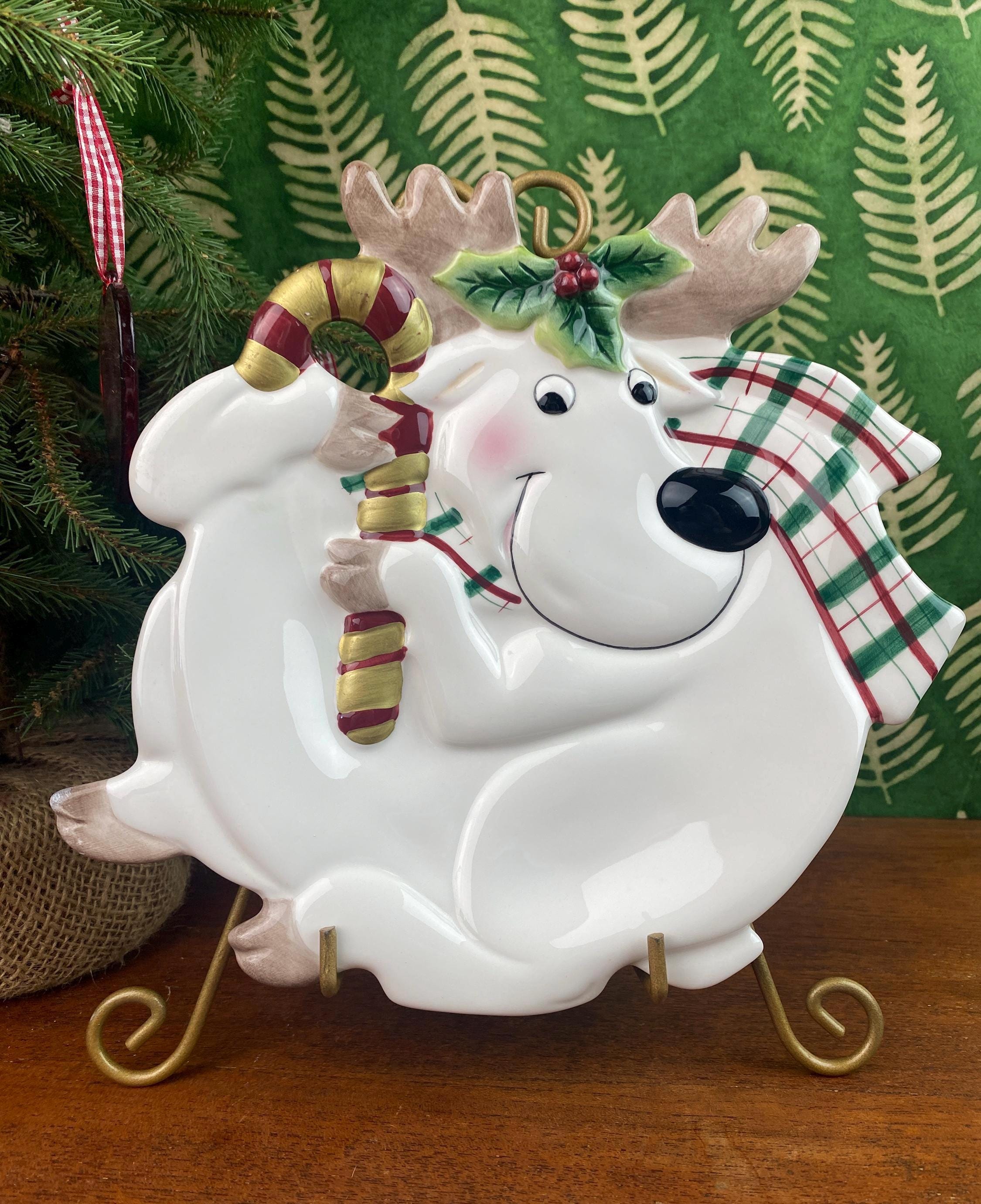 フィッツ＆フロイドのチェック柄クリスマストナカイカナッペプレート