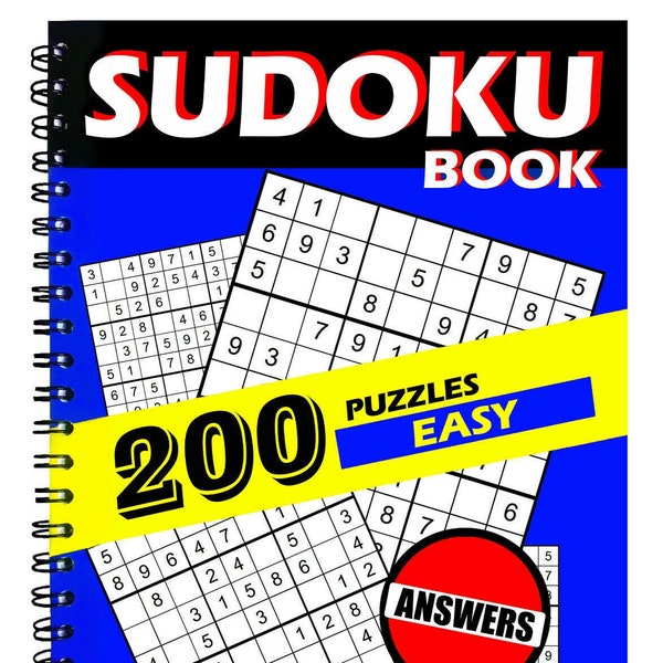 Livre Sudoku 200 grilles RÉPONSES FACILES 2 niveaux Reliure spirale