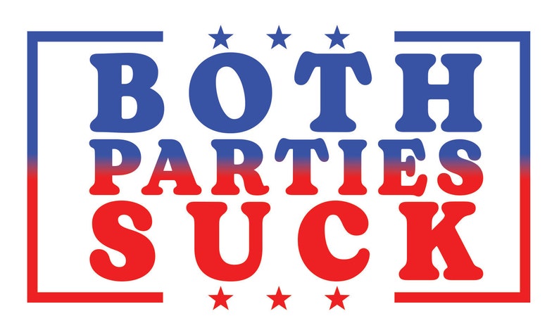 BOTH PARTIES SUCK 5x3 Bumper Sticker Decal 2 for 1 Political ...