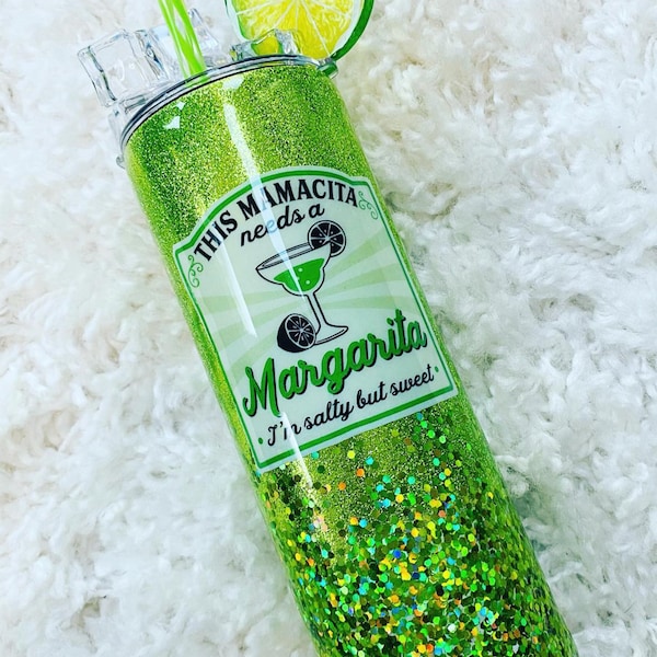 Mamacita needs a Margarita Glitter Tumbler with topper