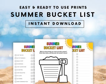 Summer Bucket List Printable for Kids: Family Activities (PDF Download)