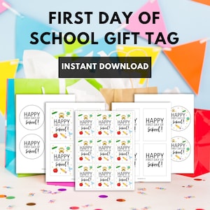 First Day of School Gift Tags, Gift Tags for Teachers, Gift Tags for Students, Welcome Back to School Gift Tags, Favor Tags, Gift Tags